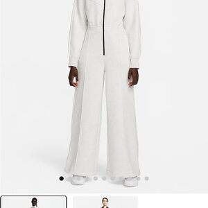 Nike White Elegant Wide-Leg Jumpsuit